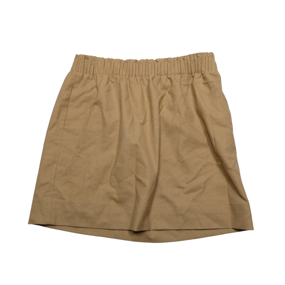 J Crew Skirt Womens 12 Tan Wool Blend Elastic Waist Lined Career Office